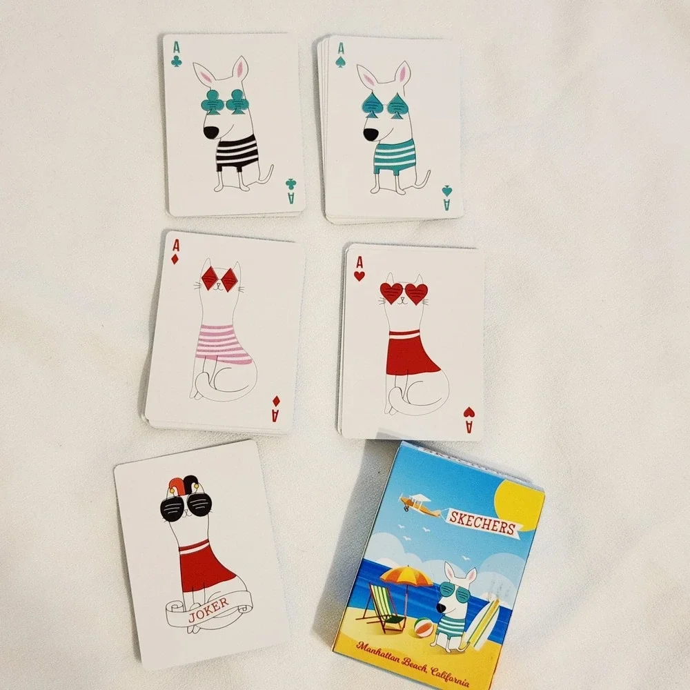 Skechers Playing Cards Manhattan Beach Surf Dog Standard Size w 1 Joker